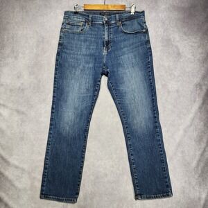 Lucky Brand 410 Athletic Straight Jeans Mens 34x30 Blue Stretch Denim